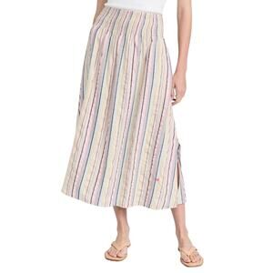 Kerri Rosenthal Women's Martin Stripe Skirt Multicolor Maxi Cotton Size Small